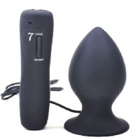 Anal Plug Vibrating 7-Speed Silicone Black